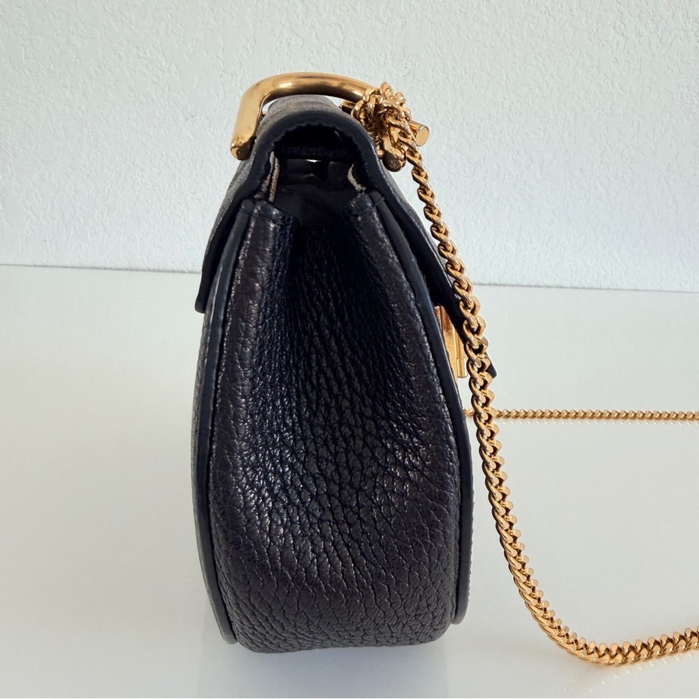 CHLOÉ DREW SHOULDER BAG IN SMALL GRAIN LAMBSKIN BLACK - Picture 4 of 16